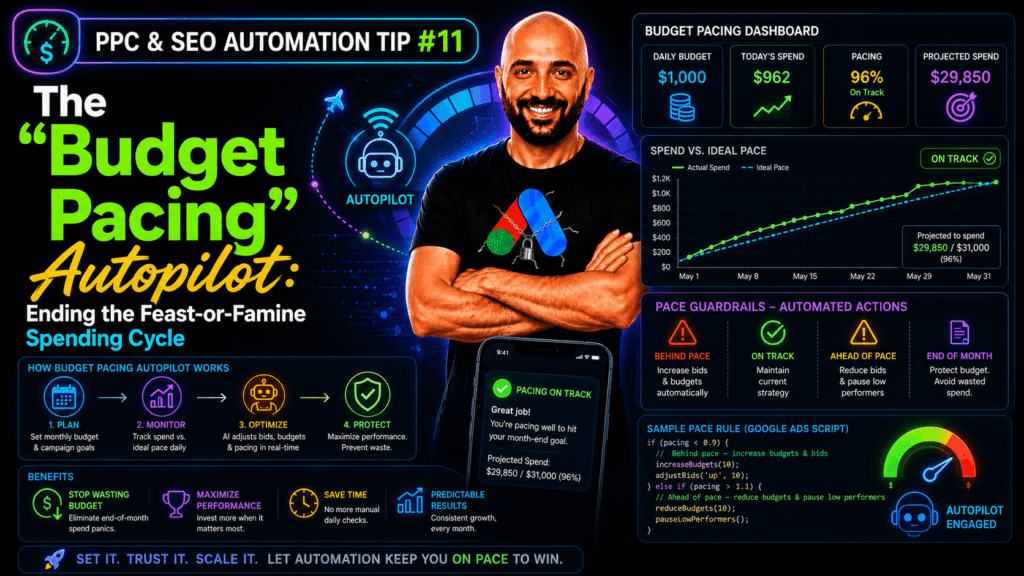 PPC & SEO Automation Tip #11 — The "Budget Pacing" Autopilot: Ending the Feast-or-Famine Spending Cycle